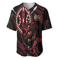 Kenya King Lion Personalized Baseball Jersey Stylized Maasai Shield - Wonder Print Shop
