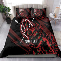 Kenya King Lion Personalized Bedding Set Stylized Maasai Shield - Wonder Print Shop
