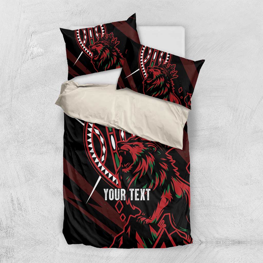 Kenya King Lion Personalized Bedding Set Stylized Maasai Shield - Wonder Print Shop