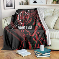 Kenya King Lion Personalized Blanket Stylized Maasai Shield - Wonder Print Shop