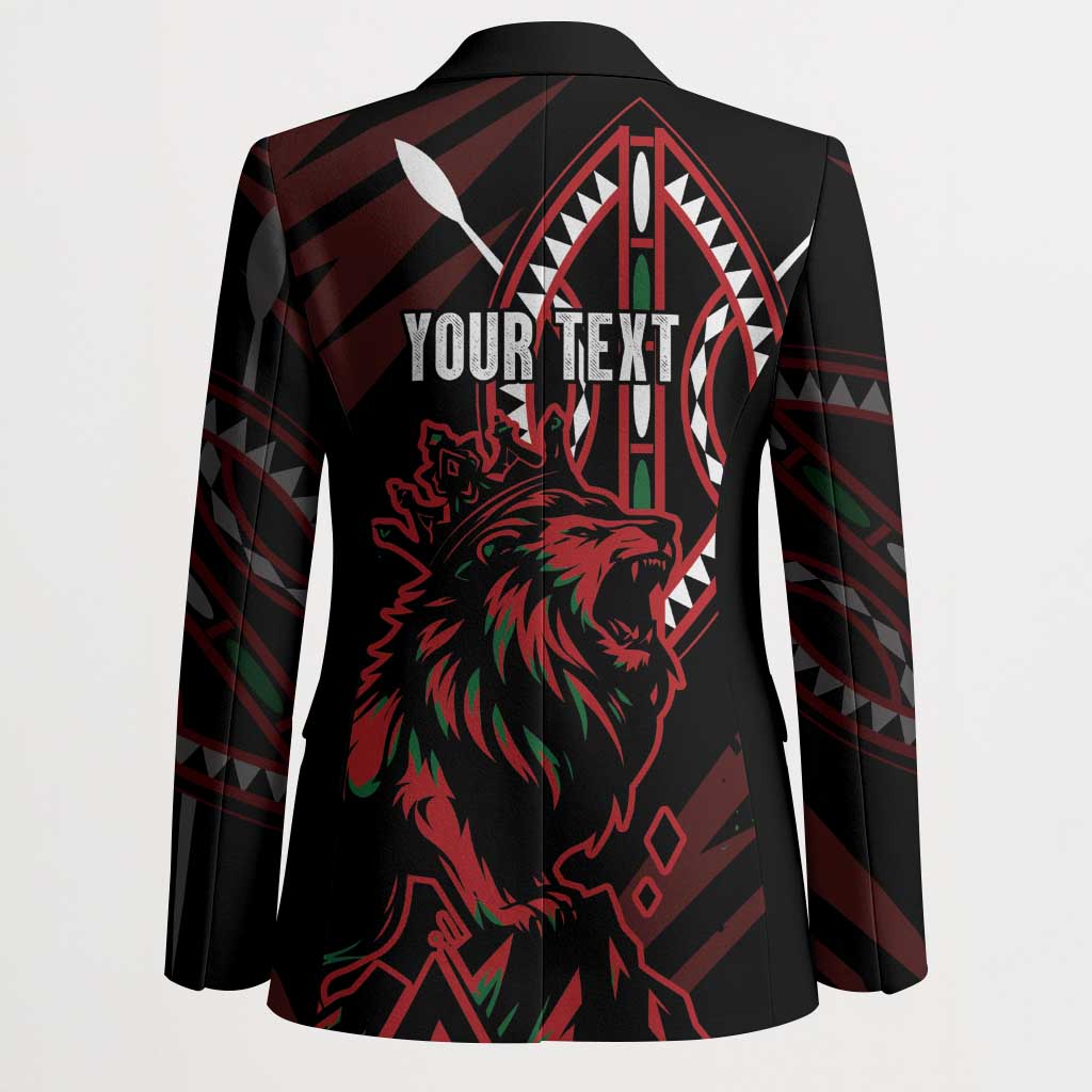 Kenya King Lion Personalized Blazer Stylized Maasai Shield - Wonder Print Shop
