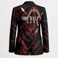 Kenya King Lion Personalized Blazer Stylized Maasai Shield - Wonder Print Shop