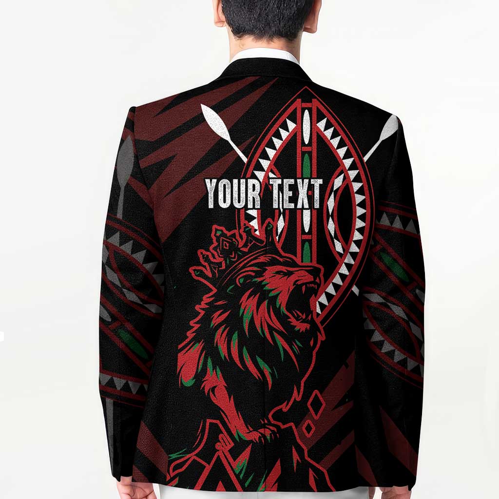 Kenya King Lion Personalized Blazer Stylized Maasai Shield - Wonder Print Shop