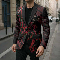 Kenya King Lion Personalized Blazer Stylized Maasai Shield - Wonder Print Shop