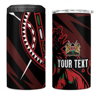 Kenya King Lion Personalized 4 in 1 Can Cooler Tumbler Stylized Maasai Shield - Wonder Print Shop