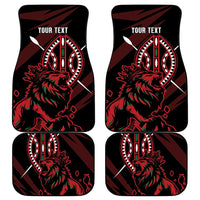 Kenya King Lion Personalized Car Mats Stylized Maasai Shield - Wonder Print Shop