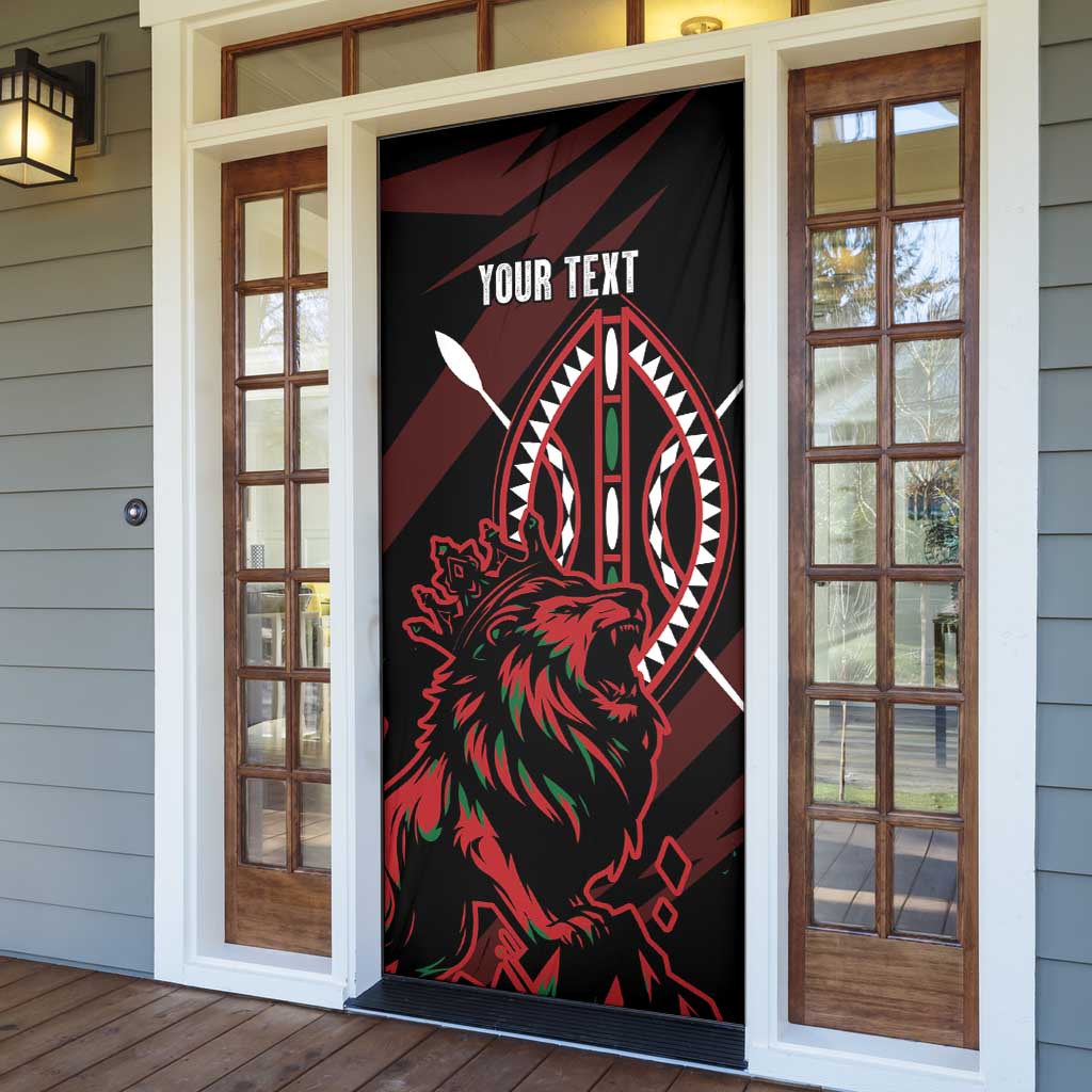 Kenya King Lion Personalized Door Cover Stylized Maasai Shield - Wonder Print Shop