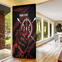 Kenya King Lion Personalized Door Cover Stylized Maasai Shield - Wonder Print Shop