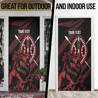 Kenya King Lion Personalized Door Cover Stylized Maasai Shield - Wonder Print Shop