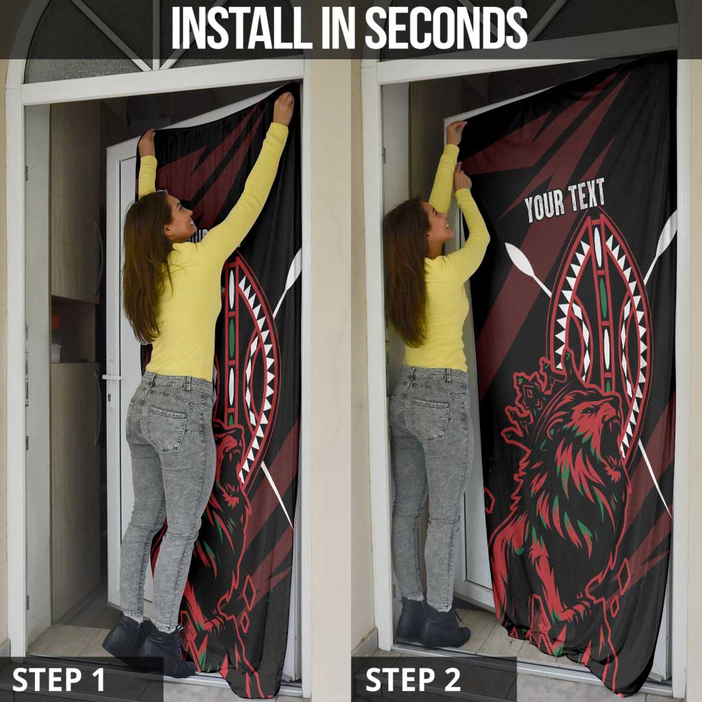 Kenya King Lion Personalized Door Cover Stylized Maasai Shield - Wonder Print Shop