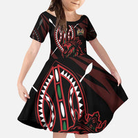 Kenya King Lion Personalized Family Matching Mermaid Dress and Hawaiian Shirt Stylized Maasai Shield - Wonder Print Shop