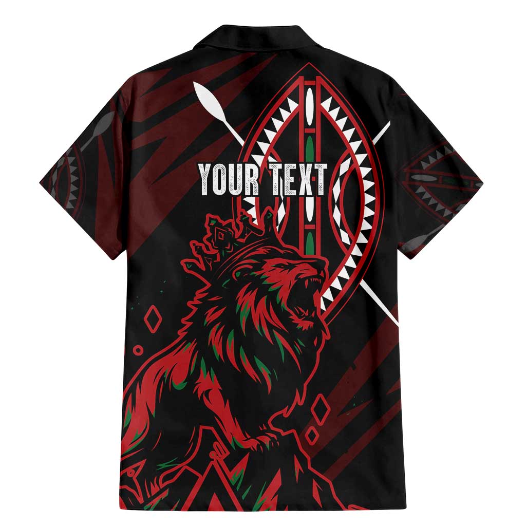 Kenya King Lion Personalized Family Matching Mermaid Dress and Hawaiian Shirt Stylized Maasai Shield - Wonder Print Shop