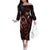 Kenya King Lion Personalized Family Matching Off The Shoulder Long Sleeve Dress and Hawaiian Shirt Stylized Maasai Shield - Wonder Print Shop