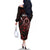 Kenya King Lion Personalized Family Matching Off The Shoulder Long Sleeve Dress and Hawaiian Shirt Stylized Maasai Shield - Wonder Print Shop
