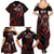Kenya King Lion Personalized Family Matching Summer Maxi Dress and Hawaiian Shirt Stylized Maasai Shield - Wonder Print Shop