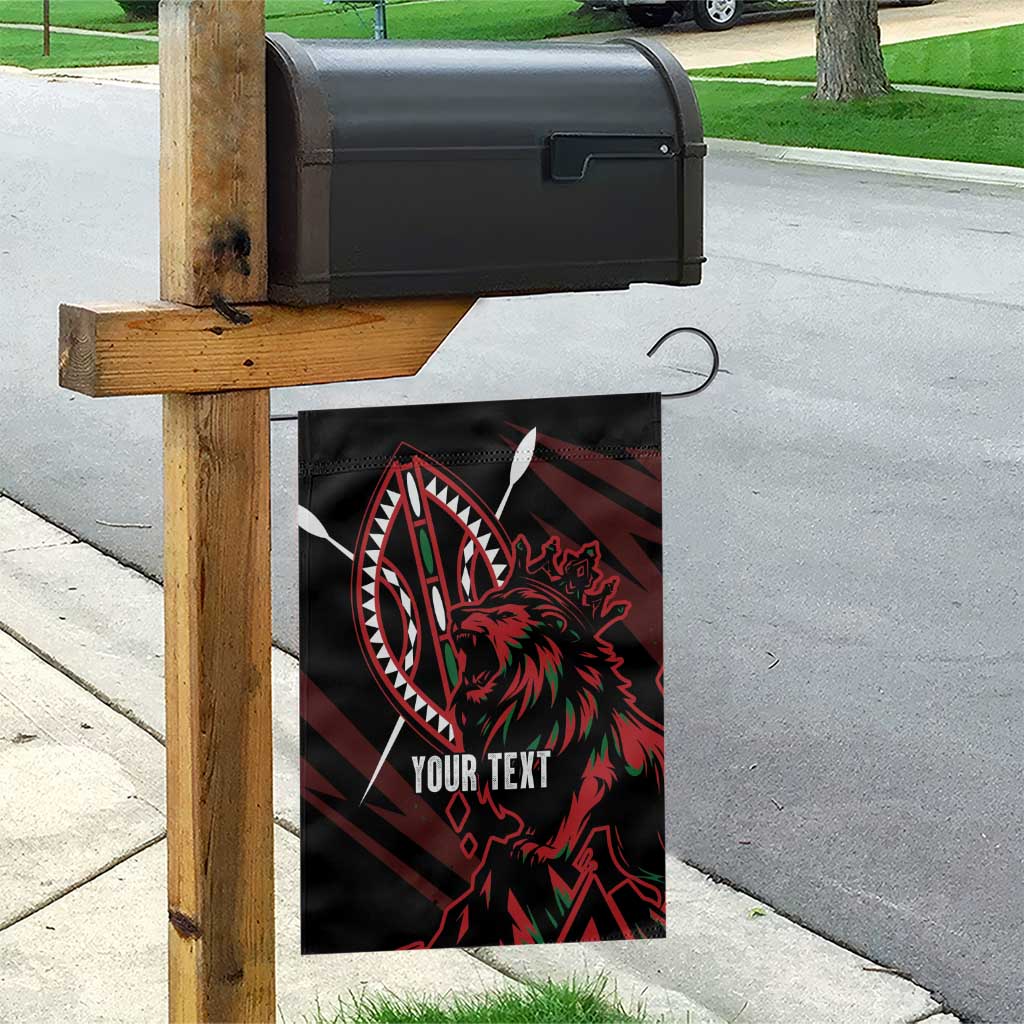 Kenya King Lion Personalized Garden Flag Stylized Maasai Shield - Wonder Print Shop