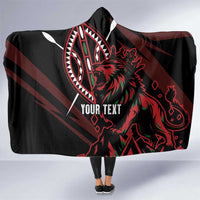 Kenya King Lion Personalized Hooded Blanket Stylized Maasai Shield - Wonder Print Shop
