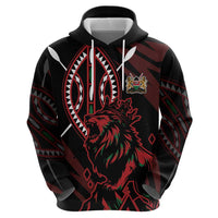 Kenya King Lion Personalized Hoodie Stylized Maasai Shield - Wonder Print Shop