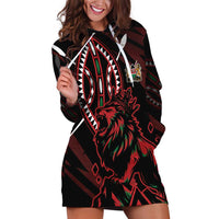 Kenya King Lion Personalized Hoodie Dress Stylized Maasai Shield - Wonder Print Shop