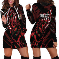 Kenya King Lion Personalized Hoodie Dress Stylized Maasai Shield - Wonder Print Shop