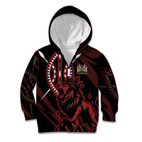 Kenya King Lion Personalized Kid Hoodie Stylized Maasai Shield - Wonder Print Shop