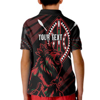 Kenya King Lion Personalized Kid Polo Shirt Stylized Maasai Shield - Wonder Print Shop