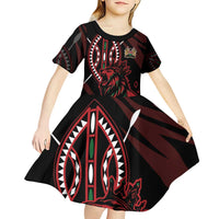 Kenya King Lion Personalized Kid Short Sleeve Dress Stylized Maasai Shield - Wonder Print Shop