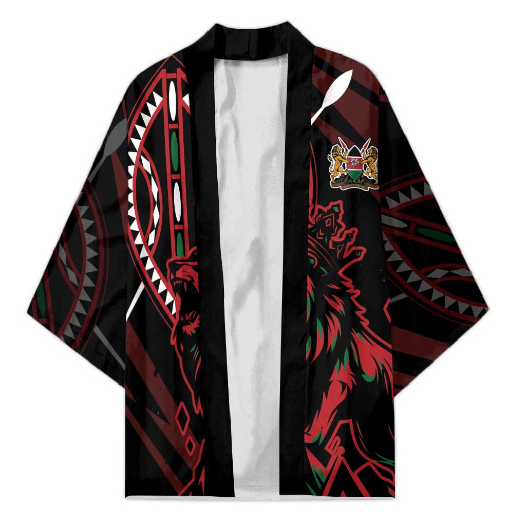 Kenya King Lion Personalized Kimono Stylized Maasai Shield - Wonder Print Shop