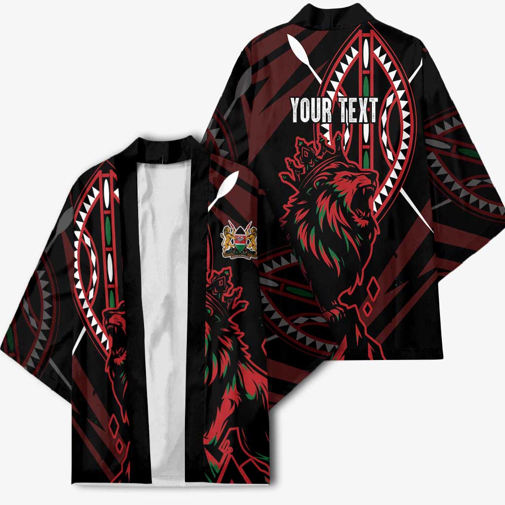 Kenya King Lion Personalized Kimono Stylized Maasai Shield - Wonder Print Shop