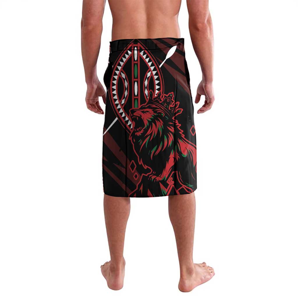 Kenya King Lion Personalized Lavalava Stylized Maasai Shield - Wonder Print Shop