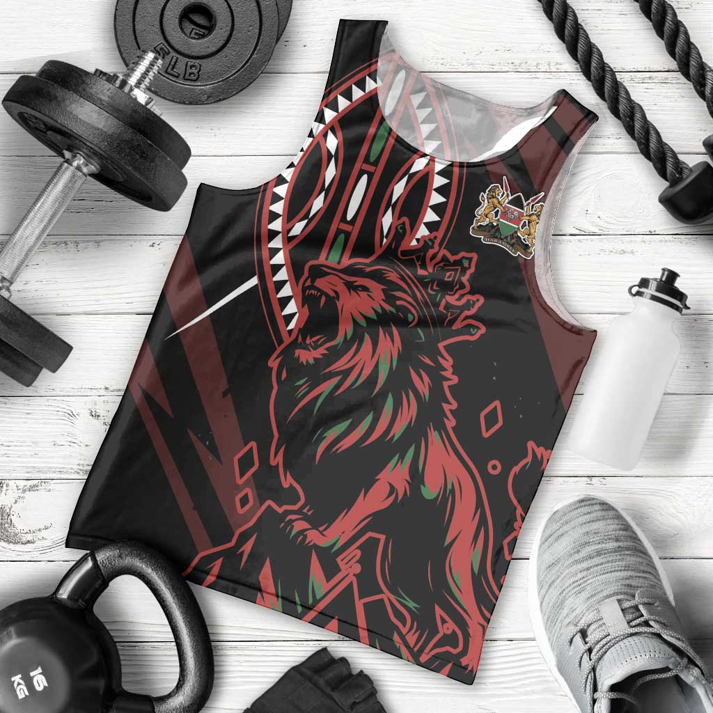 Kenya King Lion Personalized Men Tank Top Stylized Maasai Shield - Wonder Print Shop