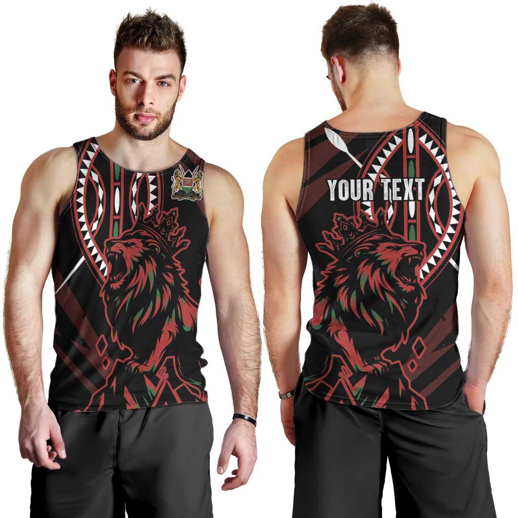 Kenya King Lion Personalized Men Tank Top Stylized Maasai Shield - Wonder Print Shop