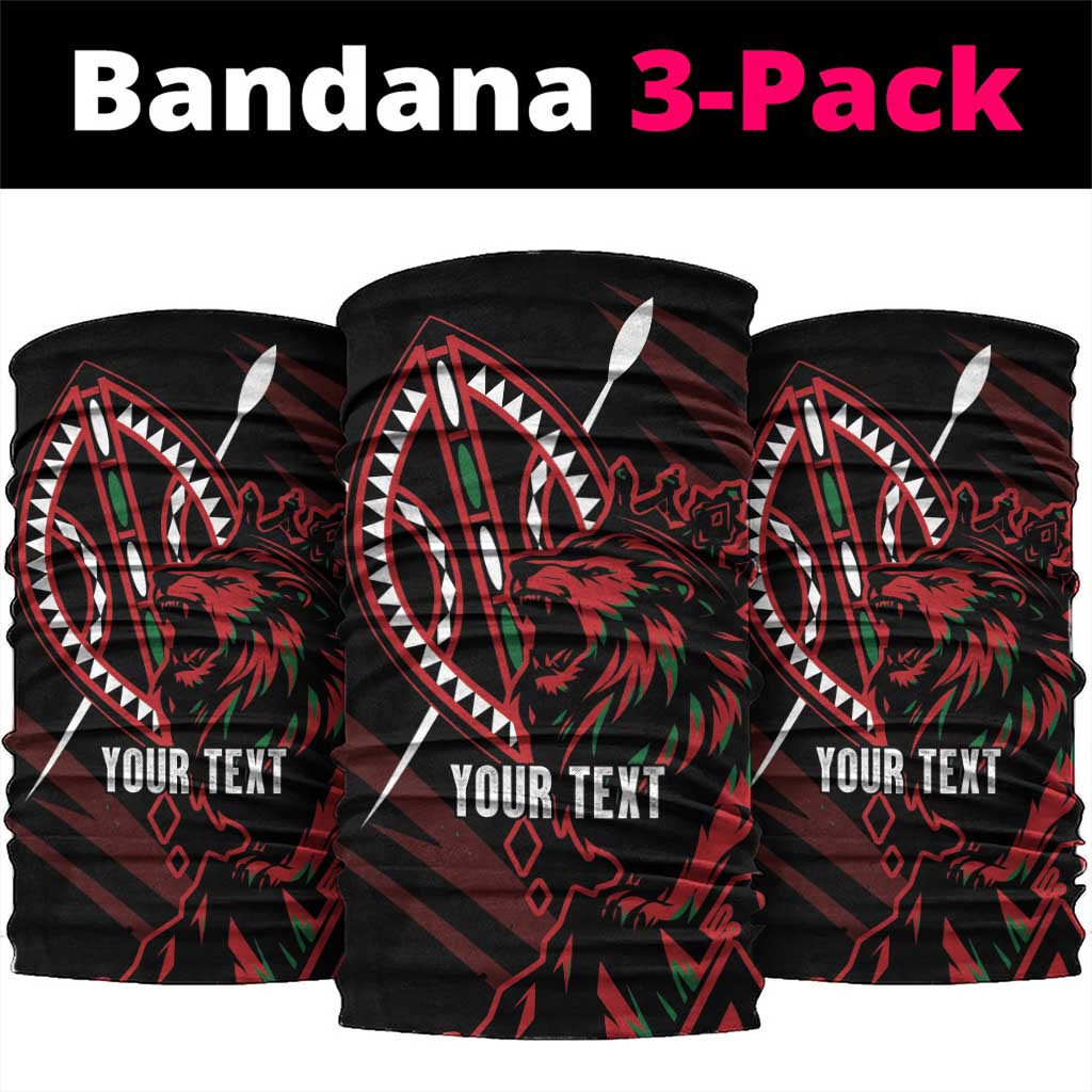 Kenya King Lion Neck Gaiter Stylized Maasai Shield LT7