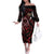 Kenya King Lion Personalized Off The Shoulder Long Sleeve Dress Stylized Maasai Shield - Wonder Print Shop