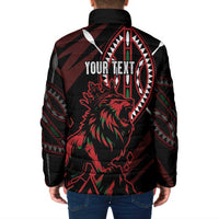 Kenya King Lion Personalized Padded Jacket Stylized Maasai Shield - Wonder Print Shop