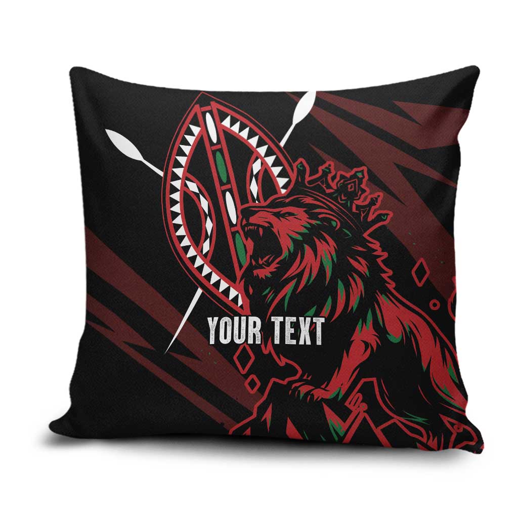 Kenya King Lion Personalized Pillow Cover Stylized Maasai Shield - Wonder Print Shop