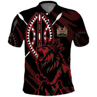 Kenya King Lion Personalized Polo Shirt Stylized Maasai Shield - Wonder Print Shop