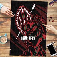 Kenya King Lion Personalized Puzzle Stylized Maasai Shield - Wonder Print Shop