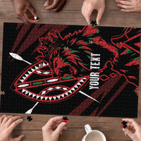 Kenya King Lion Personalized Puzzle Stylized Maasai Shield - Wonder Print Shop