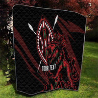 Kenya King Lion Personalized Quilt Stylized Maasai Shield - Wonder Print Shop