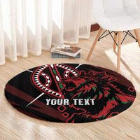 Kenya King Lion Personalized Round Carpet Stylized Maasai Shield - Wonder Print Shop