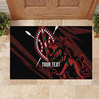 Kenya King Lion Personalized Rubber Doormat Stylized Maasai Shield - Wonder Print Shop