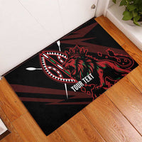 Kenya King Lion Personalized Rubber Doormat Stylized Maasai Shield - Wonder Print Shop