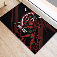 Kenya King Lion Personalized Rubber Doormat Stylized Maasai Shield - Wonder Print Shop