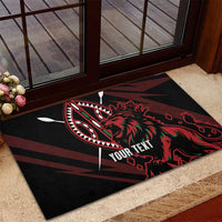 Kenya King Lion Personalized Rubber Doormat Stylized Maasai Shield - Wonder Print Shop