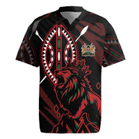 Kenya King Lion Personalized Rugby Jersey Stylized Maasai Shield - Wonder Print Shop