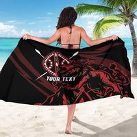 Kenya King Lion Personalized Sarong Stylized Maasai Shield - Wonder Print Shop