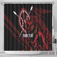 Kenya King Lion Personalized Shower Curtain Stylized Maasai Shield - Wonder Print Shop