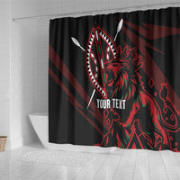 Kenya King Lion Personalized Shower Curtain Stylized Maasai Shield - Wonder Print Shop