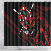 Kenya King Lion Personalized Shower Curtain Stylized Maasai Shield - Wonder Print Shop